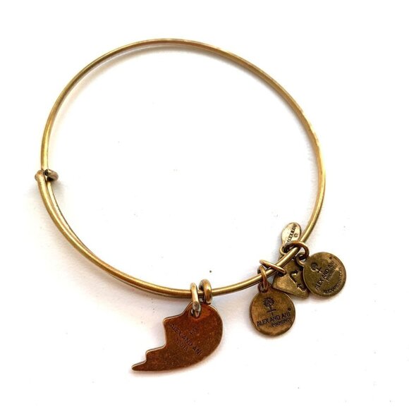 Alex and Ani Best Friends Charm Bracelet - Gold Finish Expands 2"- 3.5" - Picture 2 of 2